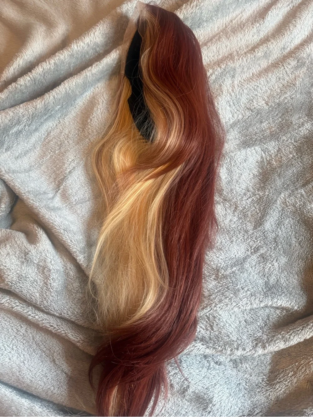 Long Rose Copper Synthetic Hair Extensions – Straight/Wavy.